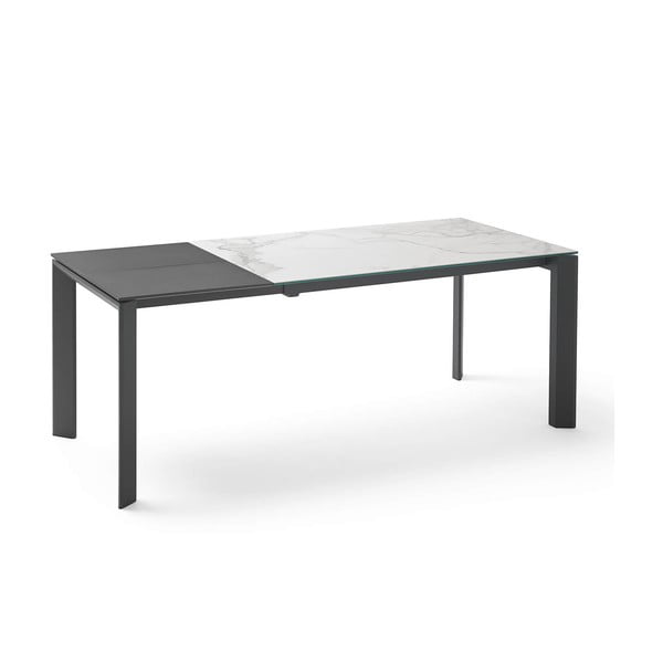 Sivo-črna zložljiva jedilna miza sømcasa Tamara Blanco, dolžina 160/240 cm