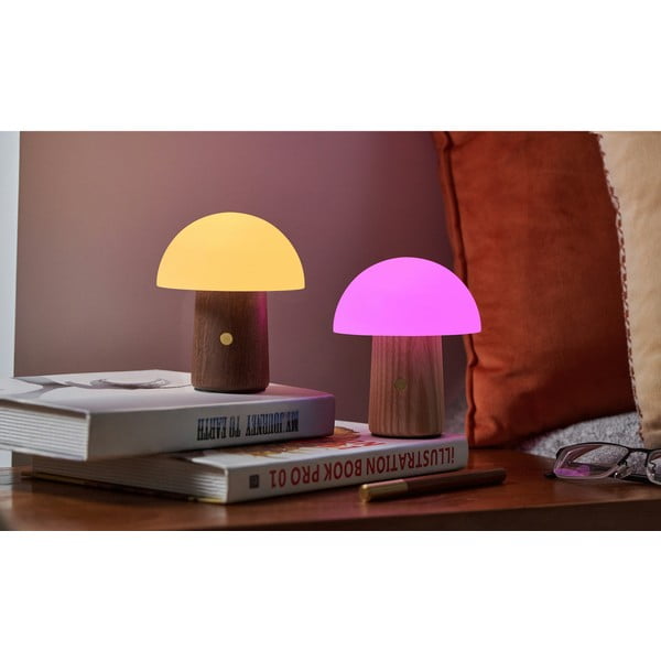 LED namizna svetilka v beli in temni naravni barvi (višina 12,5 cm) Alice Mushroom – Gingko-image-1