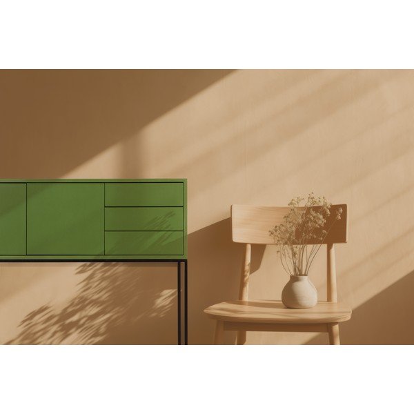 Zelena nizka komoda 113x88,5 cm Scott – Really Nice Things-image-1