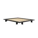 Črna zakonska postelja iz borovega lesa z rešetko 160x200 cm Japan - Karup Design