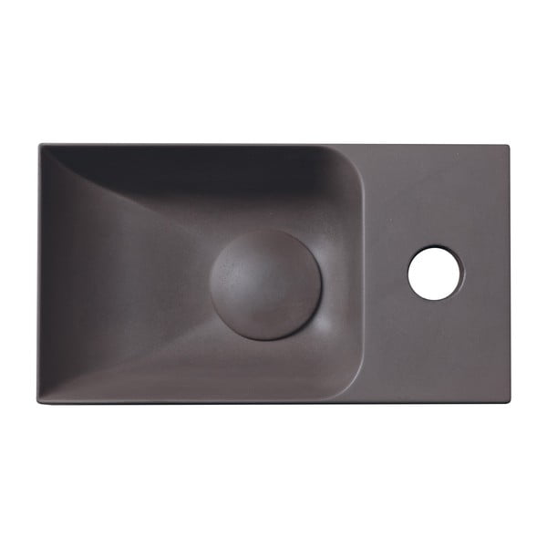 Temno rjav betonski manjši umivalnik 31x17 cm Piccolino – Sapho-image-4