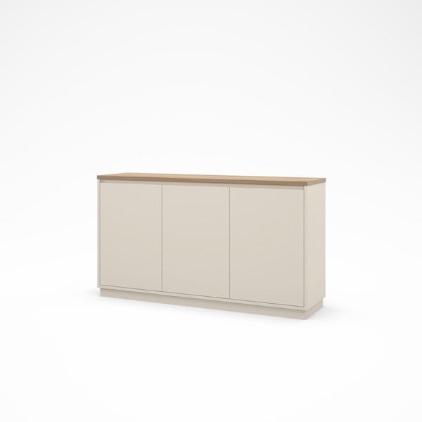 Bež komoda v hrastovem dekorju 152x84x40 cm Loreta – Marckeric-image-3