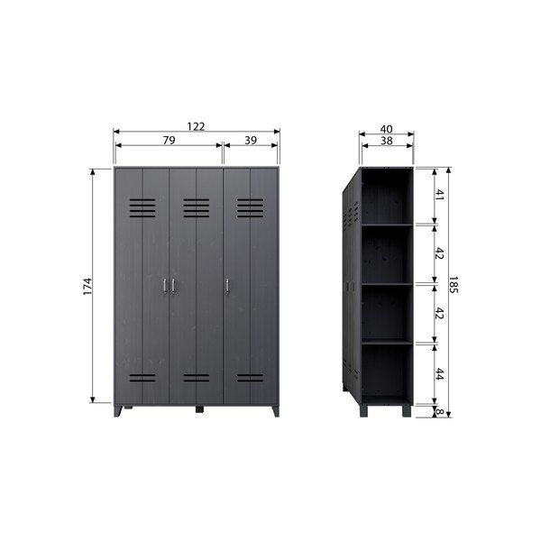 Temno siva garderobna omara vtwonen Locker-image-2
