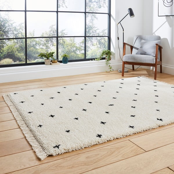 Belo-črna preproga Think Rugs Boho Dots, 120 x 170 cm-image-2
