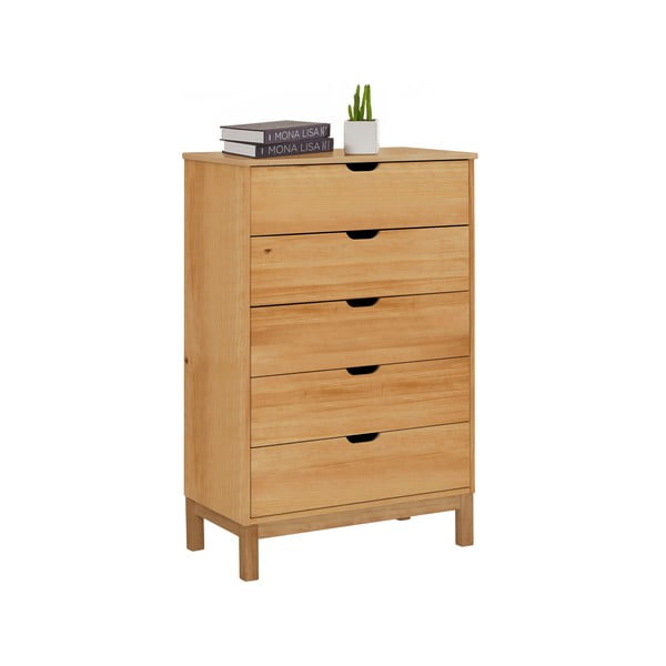 Visoka komoda iz masivnega bora v naravni barvi 113x39 cm Post – Støraa-image-2