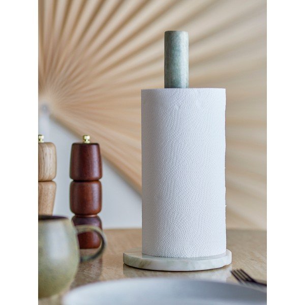 Svetlo zeleno marmorno stojalo za papirnate brisače ø 15 cm Emy – Bloomingville-image-1
