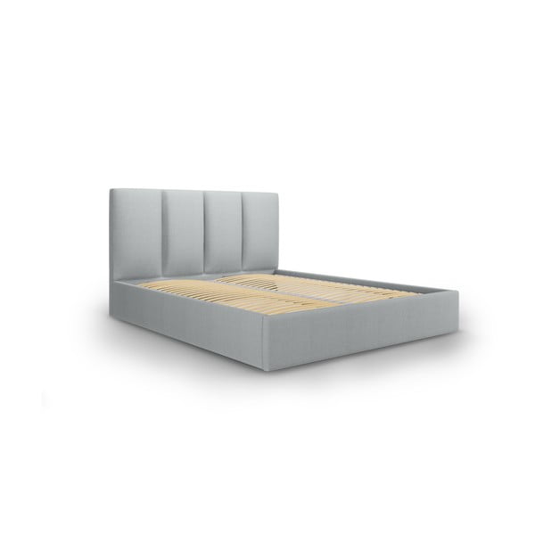 Svetlo siva zakonska postelja Mazzini Beds Juniper, 140 x 200 cm