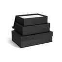 Temno sive kartonaste škatle za shranjevanje v kompletu 3 ks s pokrovom 42,5x29,5x13 cm Kian Paper Laminate – Bigso
