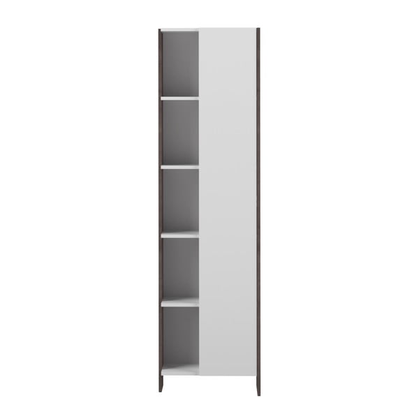 Bela kopalniška omarica s sivim korpusom TemaHome Biarrtiz, višina 180 cm