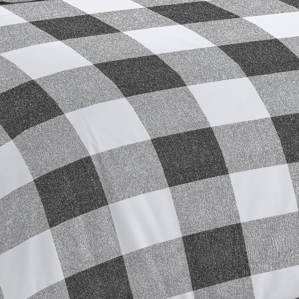 Belo-siva posteljnina 200x135 cm Bold Check - Cloudsoft-image-3