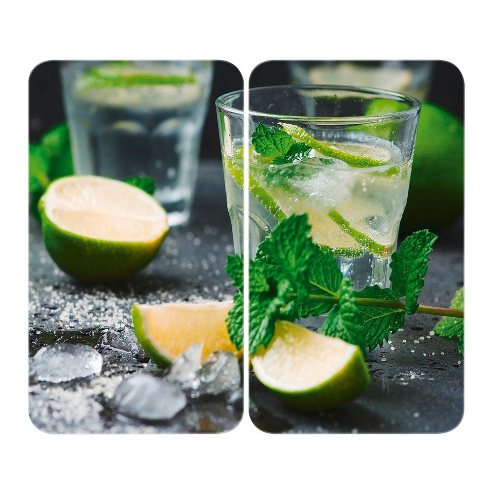Komplet 2 steklenih zaščitnih plošč za štedilnik Wenko Mojitos, 52 x 30 cm
