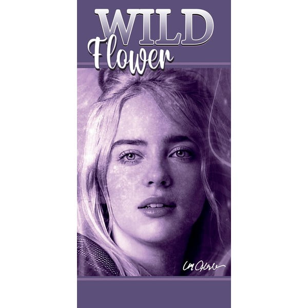 Vijolična bombažna otroška brisača 70x140 cm Billie Eilish – Jerry Fabrics