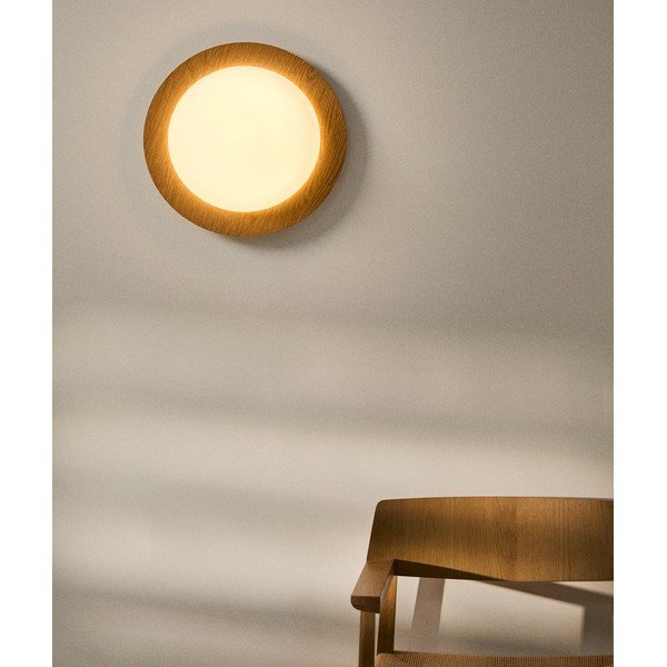 Kovinska LED stenska svetilka v naravni barvi ø 40 cm Novae – Kave Home-image-1