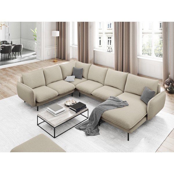 Bež sedežna garnitura v U obliki Cosmopolitan Design Vienna, levi kot-image-1