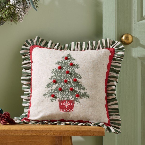 Okrasna blazina z božičnim motivom 45x45 cm Frilled Christmas Tree – Catherine Lansfield-image-1