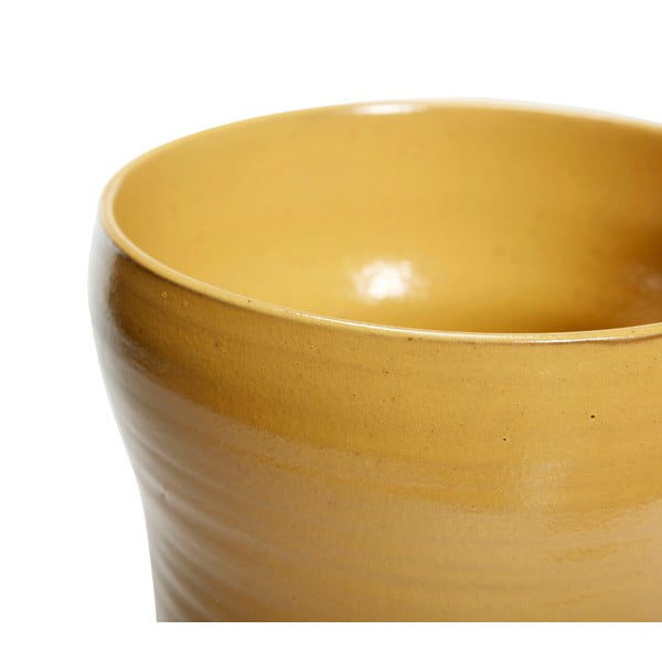 Komplet 2 rumenih keramičnih cvetličnih loncev Hübsch Tina-image-2