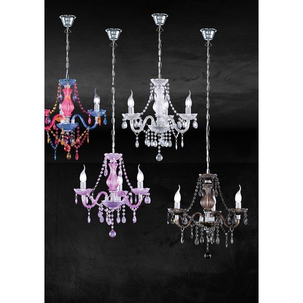 Kovinska viseča svetilka s senčilom iz akrilnega stekla ø 46 cm Lüster – Reality-image-3