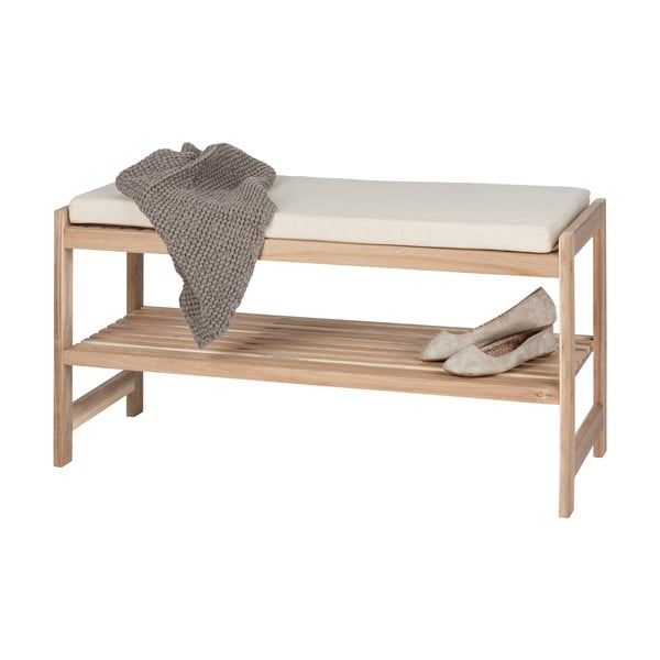 Omarica za čevlje iz masivne akacije s klopjo v naravni barvi Acina – Wenko-image-2