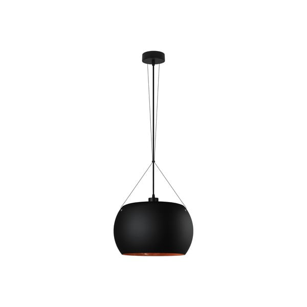 Črna viseča svetilka z bakrenimi detajli Sotto Luce Momo Elementary Teo, ⌀ 33 cm