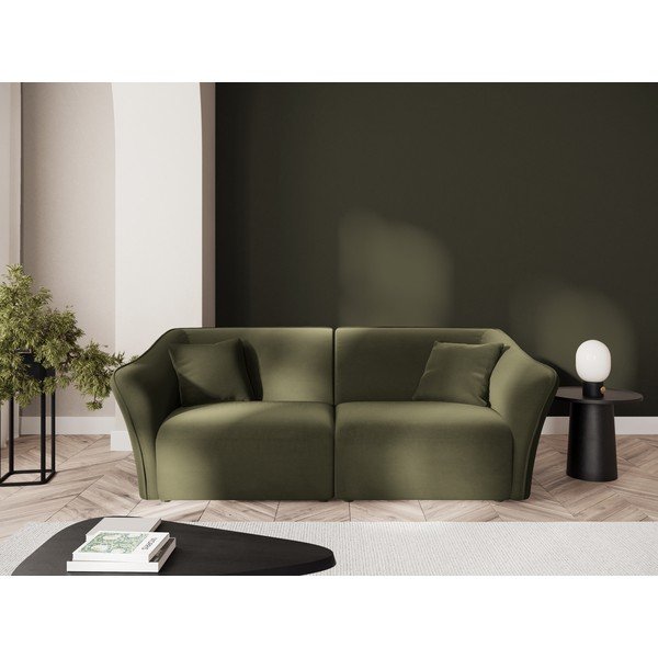 Zelena žametna sedežna garnitura 206 cm Tokyo – Cosmopolitan Design-image-1