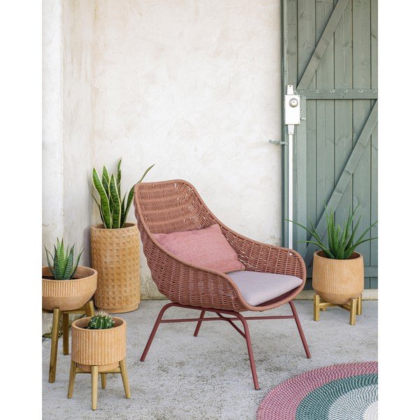 Glinen cvetlični lonec na lesenem podstavku Kave Home Denpasar, ⌀ 33 cm-image-3