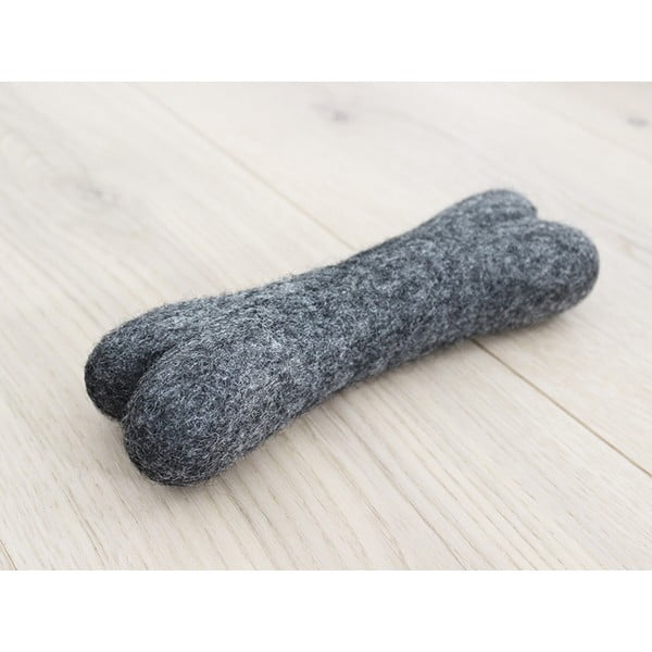 Antracitno siva volnena igrača za hišne ljubljenčke v obliki kosti Wooldot Pet Bones dolžina 22 cm