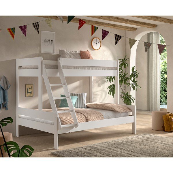 Bela pograd otroška postelja z letvenim dnom 140x200/90x200 cm Primo – Vipack-image-1
