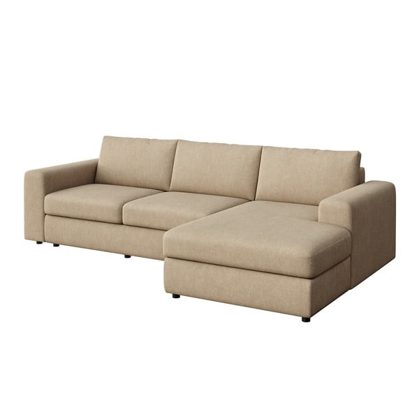 Svetlo rjava žametna kotna sedežna garnitura (desni kot/z ležalnikom) Baga – Rodier-image-2