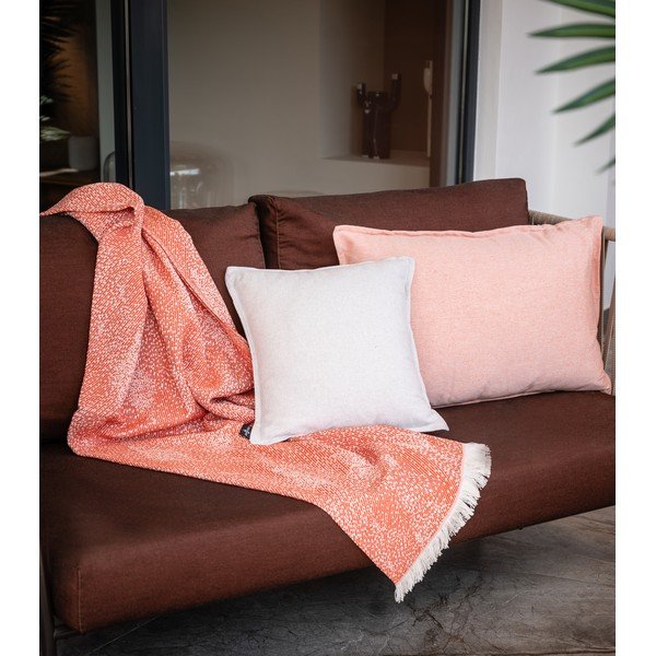 Rdeča pletenina z bombažem Euromant Dotty Diamond, 140 x 180 cm-image-1