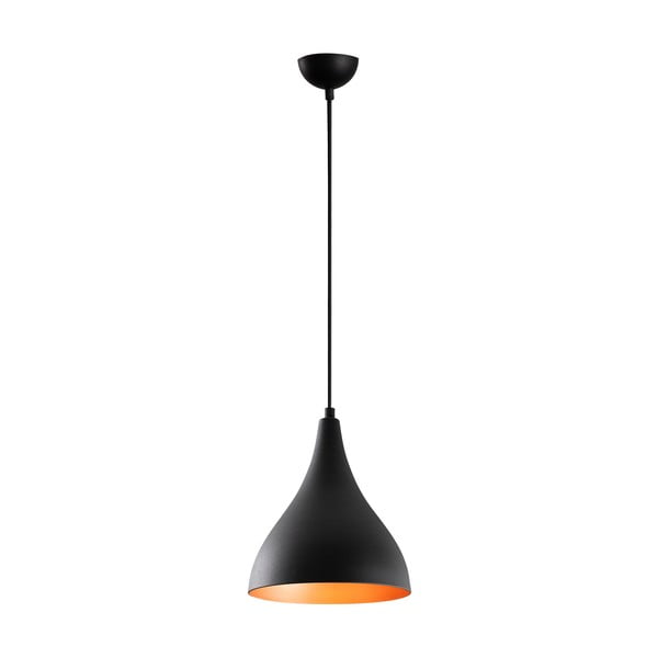 Črna viseča svetilka s kovinskim senčnikom ø 22 cm Berceste – Opviq lights