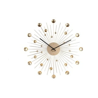 Stenska ura v zlati barvi Karlsson Sunburst, ø 50 cm