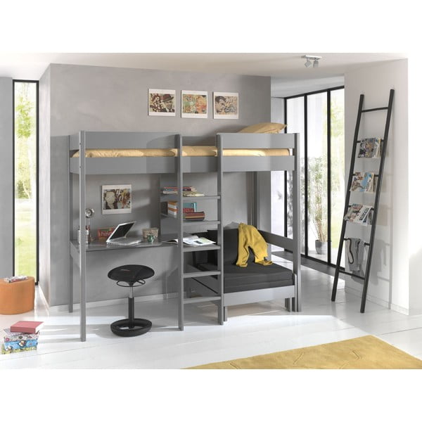 Siva dvignjena otroška postelja 90x200 cm Pino - Vipack-image-2