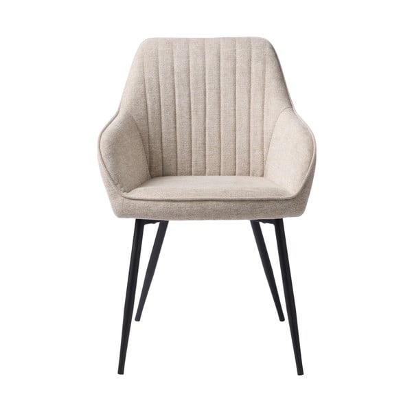 Bež oblazinjen jedilni stol z nasloni za roke Nolan – Unique Furniture-image-1