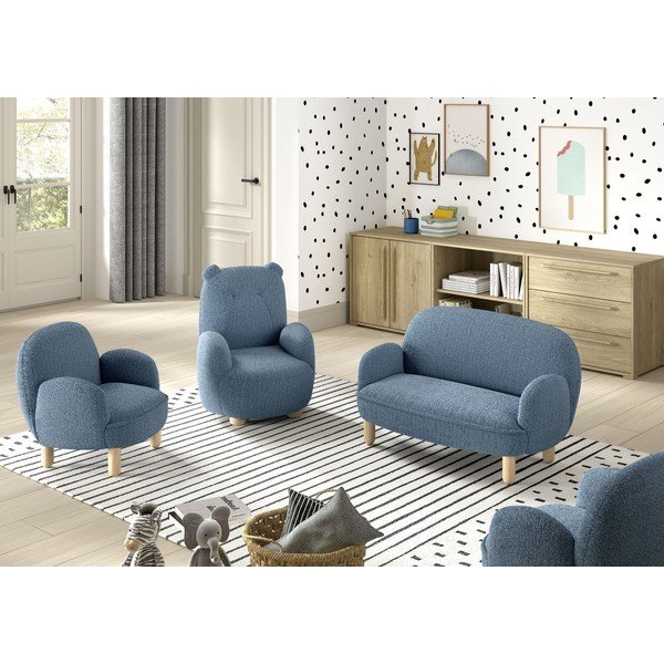 Bež otroška sedežna garnitura iz tkanine bouclé 89 cm Rocky – Vipack-image-3