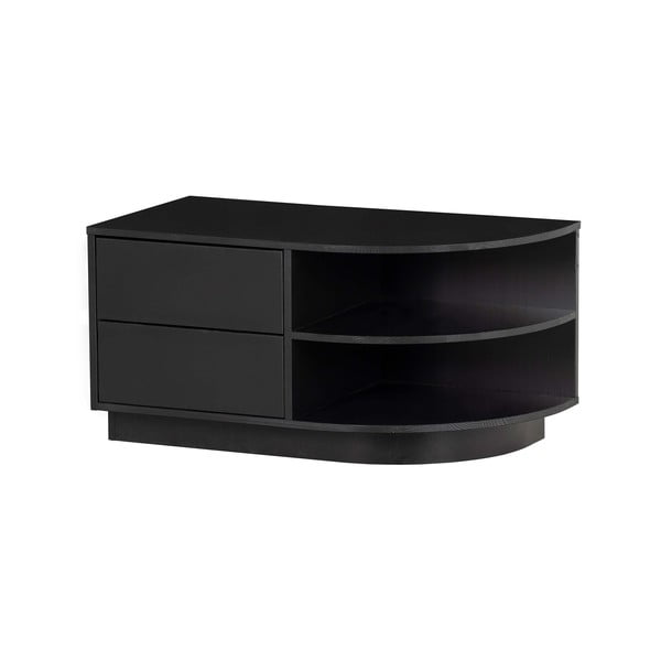 Črna modularna TV omarica iz masivnega bora 78x40 cm Finca – WOOOD-image-2