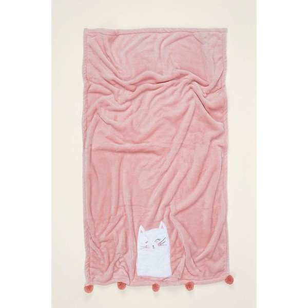 Rožnata bombažna otroška odeja 75x120 cm Kitty – Mijolnir-image-1
