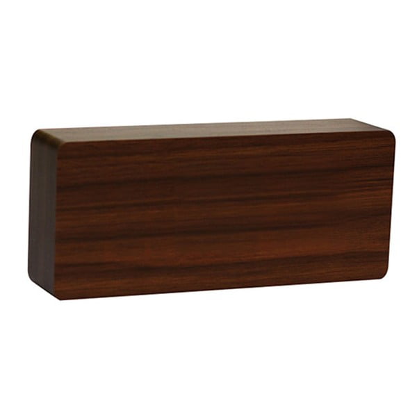 Temno rjava budilka z zelenim zaslonom LED Gingko Slab Click Clock-image-2