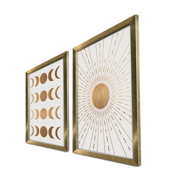 Slike v kompletu 2 ks 38x53 cm Moon & Sun – Wallity-image-2