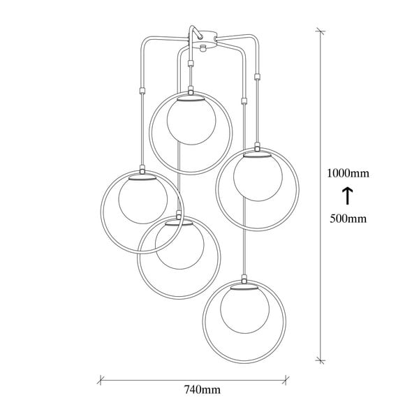 Črna kovinska viseča svetilka Opviq lights Satyros-image-3