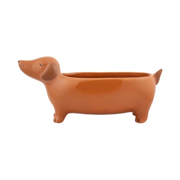 Keramičen okrasni cvetlični lonec Sausage Dog – Sass & Belle-image-3