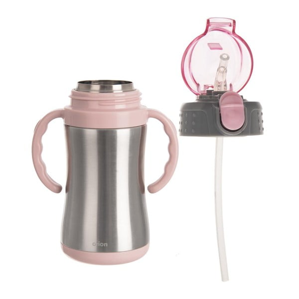 Svetlo roza otroška steklenička iz nerjavečega jekla 330 ml - Orion-image-2