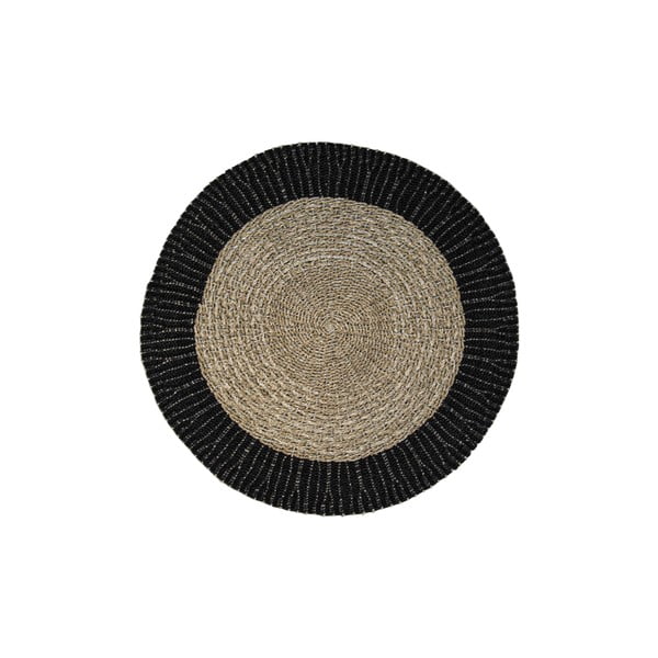 Okrogla preproga iz morske trave v črni in naravni barvi ø 150 cm Malibu - HSM collection