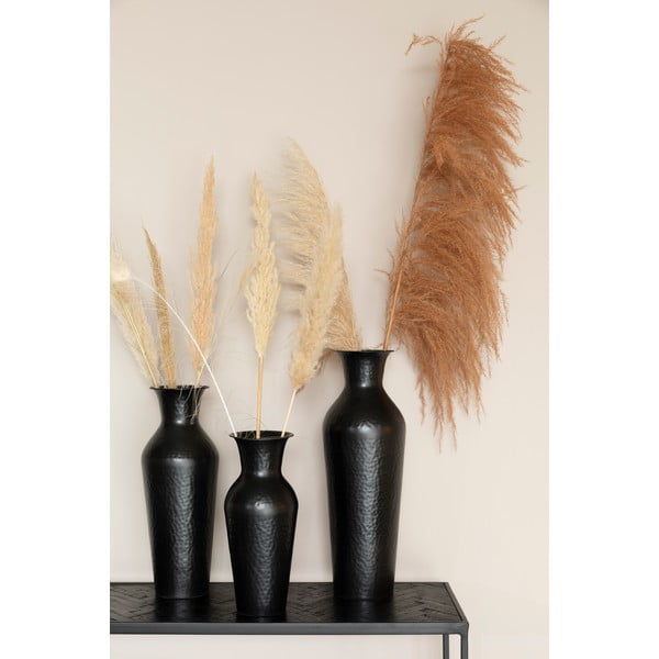 Črna jeklena visoka vaza (višina 49 cm) Dunja – White Label-image-1