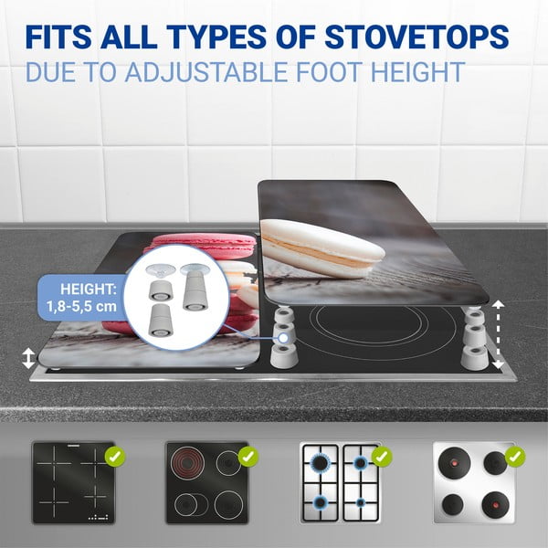 Garnitura 2 steklenih pokrovov za kuhalno ploščo Wenko Macarons, 52 x 30 cm-image-3