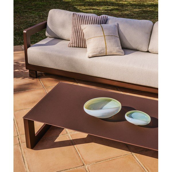 Rjava/bež aluminijasta vrtna garnitura za 3 osebe Nerano – Kave Home-image-1