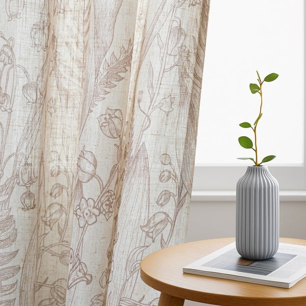 Bež/svetlo rjava zavesa 135x250 cm Selvetia – Restilo-image-2