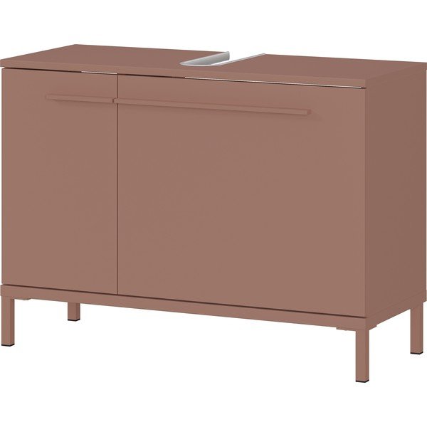 Rjava omarica za pod umivalnik v mat dekorju 80x59 cm Laurino – Germania