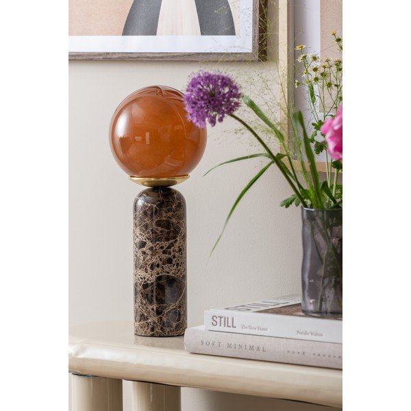 Temno rjava marmorna namizna svetilka (višina 38 cm) Lazio Sphere – Leitmotiv-image-2