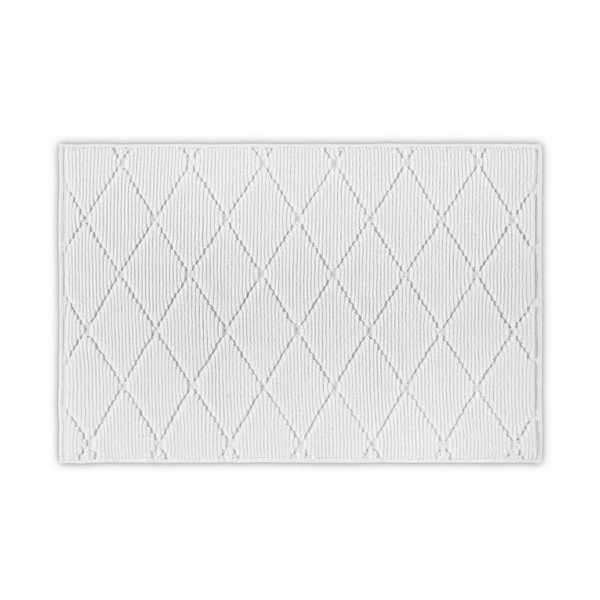 Bela bombažna kopalniška preproga Foutastic Diamond, 50 x 80 cm-image-1