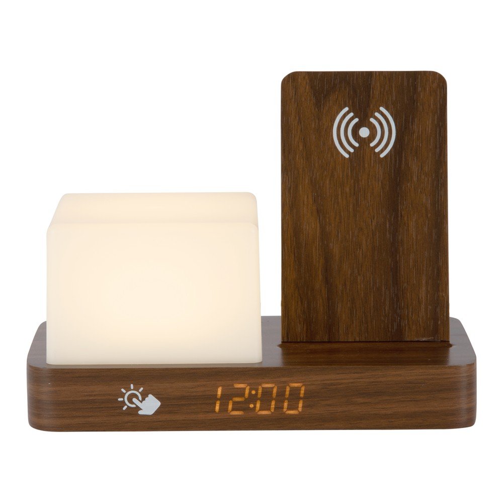 Digitalna namizna budilka z brezžičnim polnilnikom Retro LED Night Light